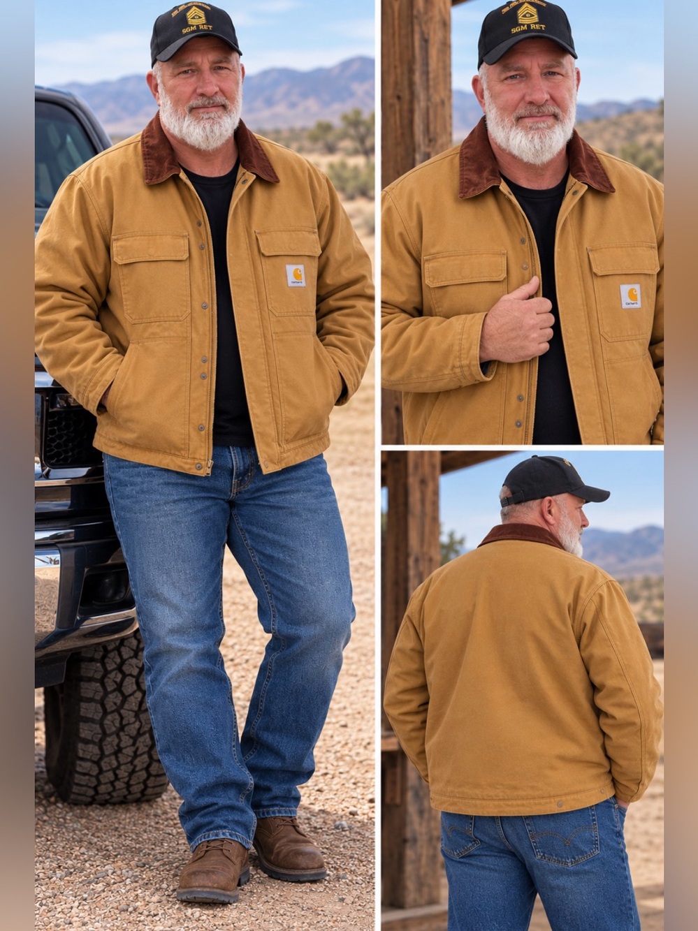 Carhartt Brown Duck Jacket with Dark Brown Corduroy Collar 2XL NWOT